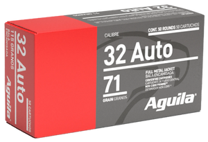 Aguila 1E322110 Target & Range Handgun 32ACP 71gr Full Metal Jacket 50 Per Box/20 Case Aguila 1E322110 Target & Range Handgun 32ACP 71gr Full Metal Jacket 50 Per Box/20 Case