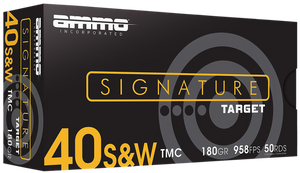 Ammo Inc 40180TMCA50 Signature  40S&W 180gr Total Metal Case 50 Per Box/20 Case                                                                                                                         