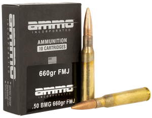 Ammo Inc 50BMG660FMJA10 Incorporated  50BMG 660gr Full Metal Jacket 10 Per Box/5 Case                                                                                                                   