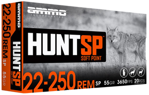 Ammo Inc 2225055SPA20 Hunt 22-250Rem 55gr Soft Point 20 Per Box/10 Case Ammo Inc 2225055SPA20 Hunt 22-250Rem 55gr Soft Point 20 Per Box/10 Case