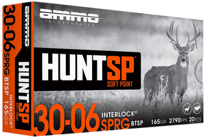 Ammo Inc 3006165SPA20 Hunt 30-06Springfield 165gr Soft Point 20 Per Box/10 Case Ammo Inc 3006165SPA20 Hunt 30-06Springfield 165gr Soft Point 20 Per Box/10 Case