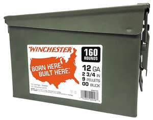 Winchester Ammo WW12C USA 12Gauge 2.75" 9Pellets 00Buck Shot 160rds/2 Case *Ammo Can Winchester Ammo WW12C USA 12Gauge 2.75" 9Pellets 00Buck Shot 160rds/2 Case *Ammo Can