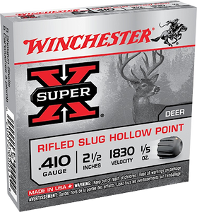 Winchester Ammo X41RS5VP Super X 410Gauge 2.50" 1/5oz Rifled Slug Shot 15 Per Box/10 Case *Value Pack Winchester Ammo X41RS5VP Super X 410Gauge 2.50" 1/5oz Rifled Slug Shot 15 Per Box/10 Case *Value Pack