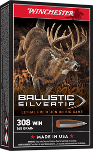 Winchester Ammo SBST308A Ballistic Silvertip  308Win 168gr Rapid Controlled Expansion Polymer Tip 20 Per Box/10 Case                                                                                    