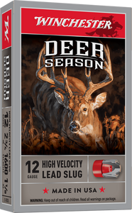 Winchester Ammo X12DS Deer Season High Velocity 12Gauge 2.75" 1 1/8oz Slug Shot 5 Per Box/20 Case                                                                                                       