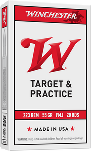 Winchester Ammo W223K USA  223Rem 55gr Full Metal Jacket 20 Per Box/50 Case                                                                                                                             