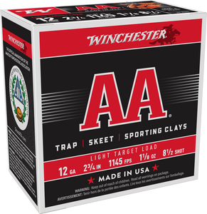 Winchester Ammo AA1285 AA Light Target 12Gauge 2.75" 1 1/8oz 8.5Shot 25 Per Box/10 Case                                                                                                                 