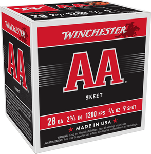 Winchester Ammo AA289 AA  28Gauge 2.75" 3/4oz 9Shot 25 Per Box/10 Case                                                                                                                                  
