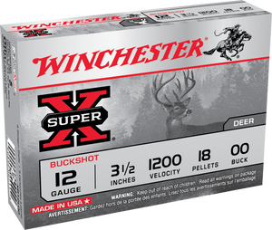 Winchester Ammo XB12L00 Super X 12Gauge 3.50" 18Pellets 00Buck Shot 5 Per Box/50 Case Winchester Ammo XB12L00 Super X 12Gauge 3.50" 18Pellets 00Buck Shot 5 Per Box/50 Case