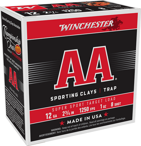 Winchester Ammo AASC12508 AA Sporting Clay 12Gauge 2.75" 1oz 8Shot 25 Per Box/10 Case                                                                                                                   