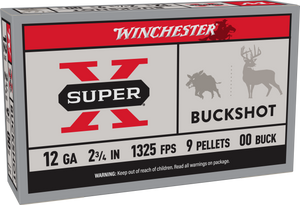 Winchester Ammo XB1200 Super X 12Gauge 2.75" 9Pellets 00Buck Shot 5 Per Box/50 Case Winchester Ammo XB1200 Super X 12Gauge 2.75" 9Pellets 00Buck Shot 5 Per Box/50 Case