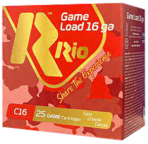 Rio Ammunition RCHV168 Game Load  16Gauge 2.75" 1 1/8oz 8Shot 25 Per Box/10 Case                                                                                                                        