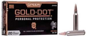 Speer 24468 Gold Dot Personal Protection 223Rem 55gr Soft Point 20 Per Box/10 Case                                                                                                                      