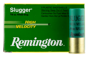 Remington Ammunition 28604 Slugger High Velocity 12 Gauge 3" 7/8 oz Rifled Slug Shot 5 Per Box/ 50 Cs Remington Ammunition 28604 Slugger High Velocity 12 Gauge 3" 7/8 oz Rifled Slug Shot 5 Per Box/ 50 Cs