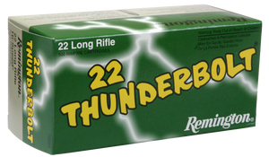 Remington Ammunition 21238 Thunderbolt Rimfire 22LR 40gr Round Nose 50 Per Box/100 Case Remington Ammunition 21238 Thunderbolt Rimfire 22LR 40gr Round Nose 50 Per Box/100 Case