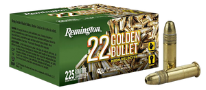 Remington Ammunition 21229 Golden Bullet Rimfire 22LR 36gr Plated Hollow Point 225 Per Box/10 Case Remington Ammunition 21229 Golden Bullet Rimfire 22LR 36gr Plated Hollow Point 225 Per Box/10 Case