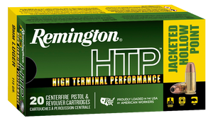 Remington Ammunition 28288 HTP  9mmLuger 115gr Jacketed Hollow Point 20 Per Box/25 Case                                                                                                                 