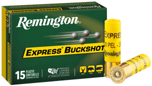 Remington Ammunition 26877 Express Buckshot 20Gauge 2.75" 3Buck Shot 15 Per Box/5 Case                                                                                                                  