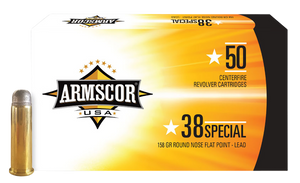 Armscor FAC385N USA 38Special 158gr Lead Round Nose Flat Point 50 Per Box/20 Case Armscor FAC385N USA 38Special 158gr Lead Round Nose Flat Point 50 Per Box/20 Case
