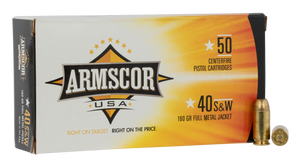 Armscor FAC402N USA  40S&W 180gr Full Metal Jacket 50 Per Box/20 Case                                                                                                                                   