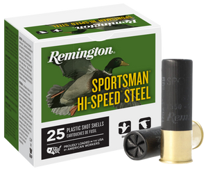 Remington Ammunition 20005 Sportsman Hi-Speed Steel 12Gauge 2.75" 1oz 6Shot 25 Per Box/10 Case                                                                                                          