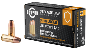 PPU PPD92 Defense  9mmLuger 147gr Jacketed Hollow Point 50 Per Box/20 Case                                                                                                                              