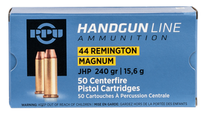 PPU PPH44MH Handgun  44RemMag 240gr Jacketed Hollow Point 50 Per Box/10 Case                                                                                                                            