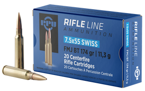 PPU PP7SF Metric Rifle 7.5x55mmSwiss 174gr Full Metal Jacket Boat Tail 20 Per Box/10 Case PPU PP7SF Metric Rifle 7.5x55mmSwiss 174gr Full Metal Jacket Boat Tail 20 Per Box/10 Case