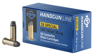 PPU PPH38SS Handgun  38Special 158gr Semi Wadcutter 50 Per Box/10 Case                                                                                                                                  