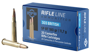 PPU PP303S2 Standard Rifle 303British 180gr Soft Point Boat Tail 20 Per Box/10 Case PPU PP303S2 Standard Rifle 303British 180gr Soft Point Boat Tail 20 Per Box/10 Case