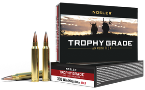 Nosler 60126 Trophy Grade Long-Range 300WinMag 190gr Nosler Spitzer AccuBond Long Range 20 Per Box/10 Case                                                                                              