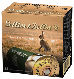 Sellier & Bellot SB12BSG Hunting 12Gauge 2.75" 9Pellets 1 1/8oz 00Buck Shot 25 Box/10 Case Sellier & Bellot SB12BSG Hunting 12Gauge 2.75" 9Pellets 1 1/8oz 00Buck Shot 25 Box/10 Case