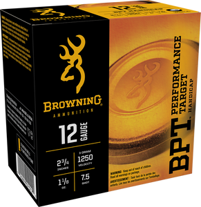 Browning Ammo B193641227 BPT Performance Target Handicap 12Gauge 2.75" 1 1/8oz 7.5Shot 25 Per Box/10 Case Browning Ammo B193641227 BPT Performance Target Handicap 12Gauge 2.75" 1 1/8oz 7.5Shot 25 Per Box/10 Case