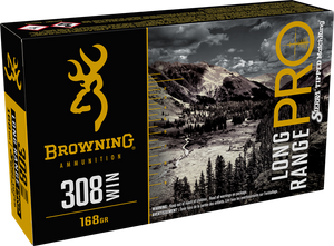 Browning Ammo B192503081 Long Range Pro  308Win 168gr Sierra MatchKing BTPT 20 Per Box/10 Case                                                                                                          