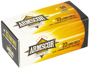 Armscor 50012PH Precision  22LR 40gr Standard Velocity Solid Point 50 Per Box/100 Case                                                                                                                  