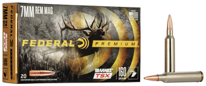 Federal P7RN Premium  7mmRemMag 160gr Barnes TSX 20 Per Box/10 Case                                                                                                                                     