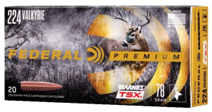 Federal P224VLKBTSX1 Premium  224Valkyrie 78gr Barnes TSX 20 Per Box/10 Case                                                                                                                            