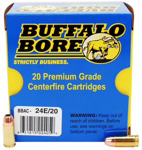 Buffalo Bore Ammunition 24E20 Personal Defense Strictly Business 9mmLuger +P 124gr Jacket Hollow Point 20 Per Box/12 Case                                                                               