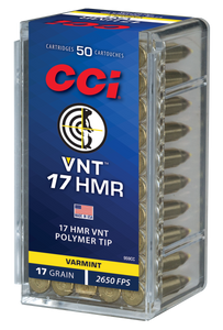 CCI 959CC VNT Rimfire 17HMR 17gr Varmint Tipped 50 Per Box/40 Case                                                                                                                                      