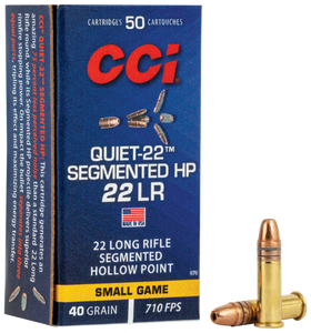 CCI 970 Quiet-22 Segmented HP 22LR 40gr Segmented Hollow Point 50 Per Box/100 Case CCI 970 Quiet-22 Segmented HP 22LR 40gr Segmented Hollow Point 50 Per Box/100 Case