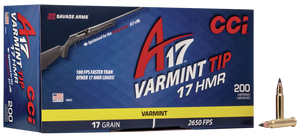 CCI 949CC A17 Varmint Tip 17HMR 17gr Varmint Tipped 200 Per Box/10 Case                                                                                                                                 
