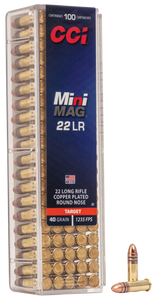 CCI 0030 Mini-Mag High Velocity 22LR 40gr Copper Plated Round Nose 100 Per Box/50 Case CCI 0030 Mini-Mag High Velocity 22LR 40gr Copper Plated Round Nose 100 Per Box/50 Case