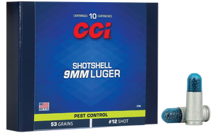CCI 3790 Pest Control Shotshell 9mmLuger 53gr #12Shot 10 Per Box/20 Case                                                                                                                                