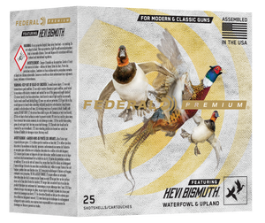 Federal PHBX1444 Premium HEVI-Bismuth 12Gauge 2.75" 1 1/4oz 4Shot 25 Per Box/10 Case                                                                                                                     Federal PHBX1444 Premium HEVI-Bismuth 12Gauge 2.75" 1 1/4oz 4Shot 25 Per Box/10 Case