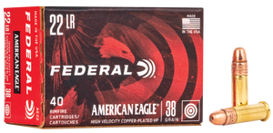 Federal AE22 American Eagle  22LR 38gr Copper Plated Hollow Point 40 Per Box/100 Case                                                                                                                   