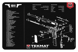 TekMat TEKR171911 1911 Cleaning Mat 1911 Parts Diagram Illustration 15" x 20"                                                                                                                           