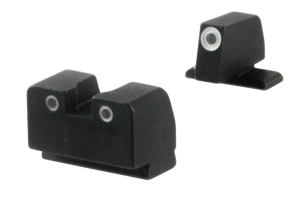 AmeriGlo SG181 Optic Compatible Sight for Sig Sauer  Tall Suppressor Green Tritium White Outline Front Sight-Green Tritium White Outline Rear Sight                                                     