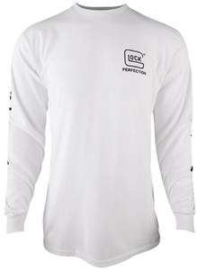 Glock AP96095 Perfection Long Sleeve Tee White Pre-Shrunk Cotton Long Sleeve Glock AP96095 Perfection Long Sleeve Tee White Pre-Shrunk Cotton Long Sleeve