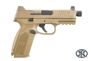 FN 66101384 545 Tactical 45 ACP 15+1/18+1, 4.71" Black Target Crown/Threaded Steel Barrel, Flat Dark Earth PVD Optic Cut/Serrated Steel Slide & Polymer Frame w/Picatinny Rail, Ambidextrous            