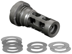 Yankee Hill 4302MB24A QD Light Tactical Muzzle Brake made of Black Finish Steel with 5/8"-24 tpi Threads for 30 Cal AR-Platform                                                                         